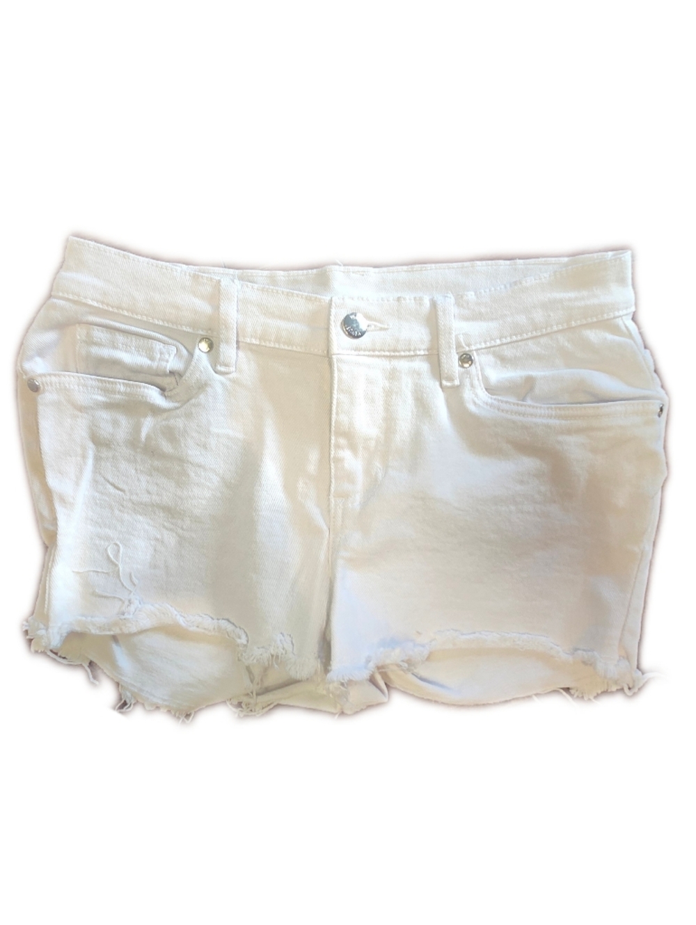 VENUS (Jeans & Polo) Low Rise White Cut Off Denim Shorts, 2" Inseam, 2 - Picture 2 of 7